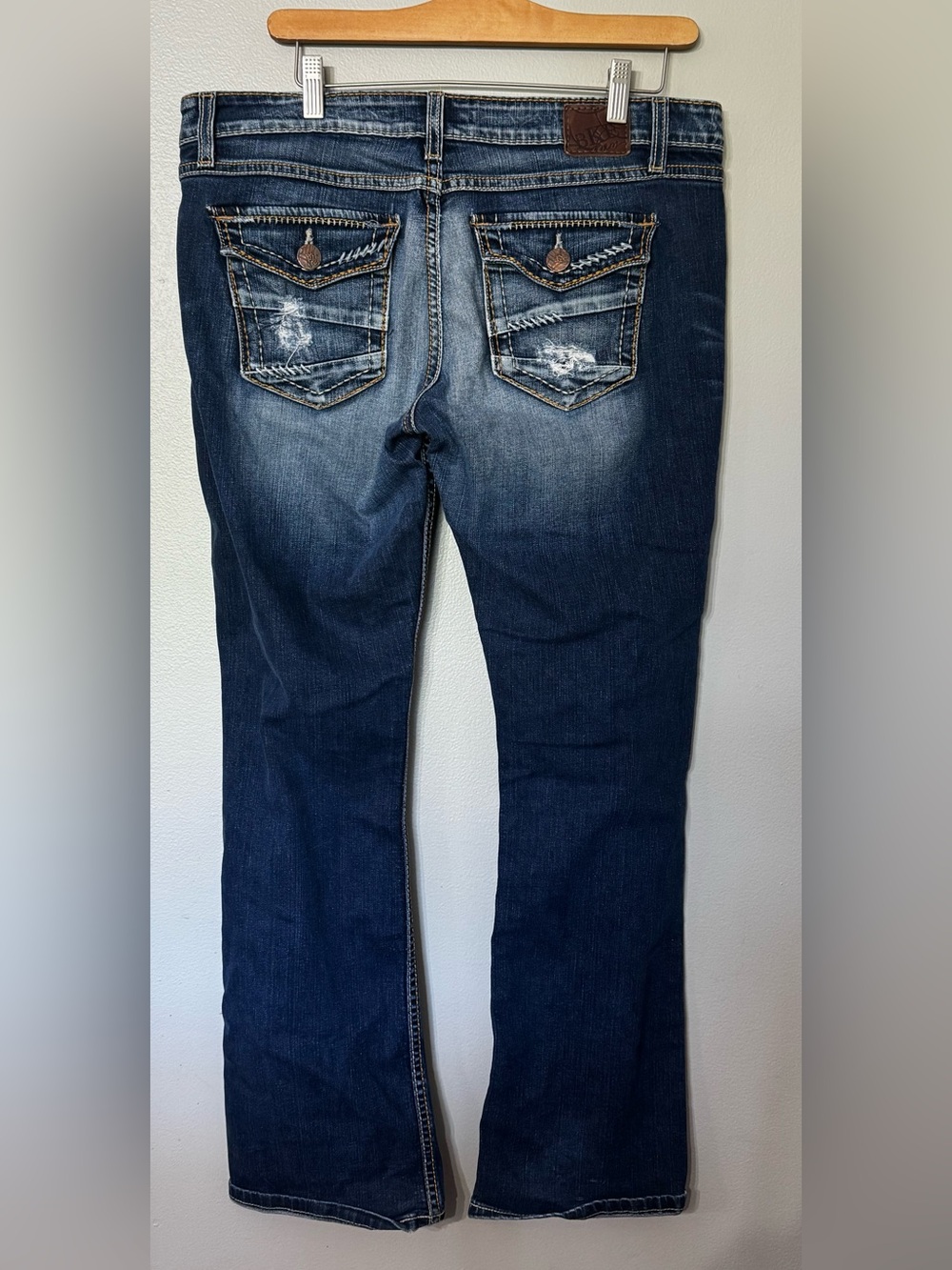 BKE Sabrina Stretch Jeans Women's 32x31.5 Denim Bootcut Low Rise Festival Rodeo